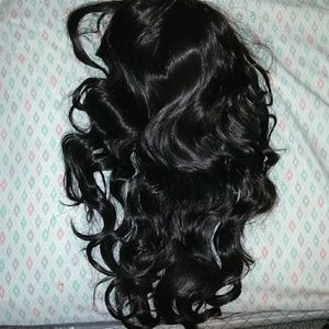 Dark brown wavy synthetic wig